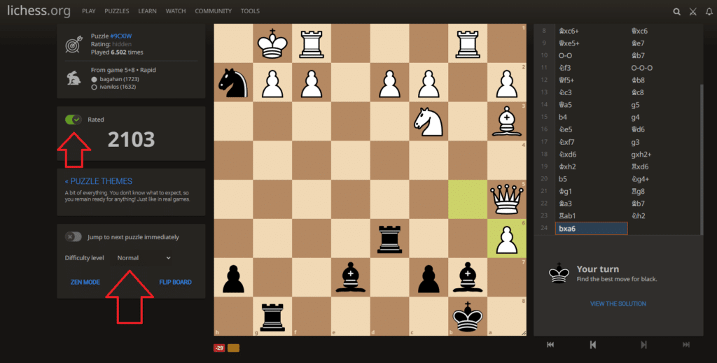 Puzzle Setup on Lichess